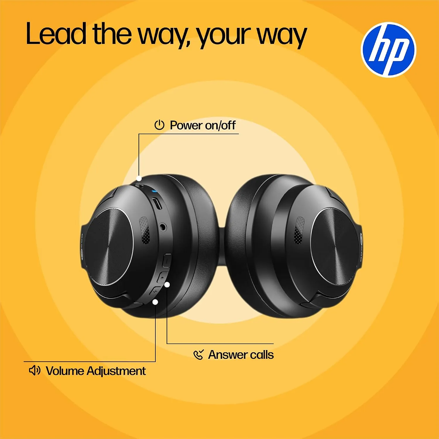 HP Wireless Headphone with Active Noise Cancellation H300 view 3